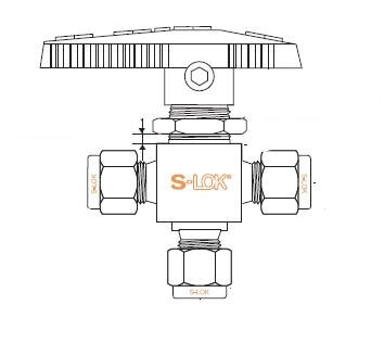 3-Way Switching Valve - 1/2 - Stainless Steel - 1500psi - Part #: SBV4-3B-F-8N-S6