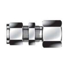 Bulkhead Female Connector - 1/2 - 1/2 - Brass - Part #: SCBFO-8-8N-BS (SCBFO-8-8N-BS, DCBFZ88NB, 88GH2BZB, IBU8BFC8)