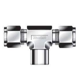 Female Branch Tee - 1/4 - 1/8 - Stainless Steel - Part #: STBF-4-2N-S6 (STBF-4-2N-S6, DTH42SS, DTBF42NS, 4TTF2316, 772HLFSS1/4X1/8, 4DTTF2S316, 4FBT2N316, ISSD4FBT2, SFBT42N316, SS4003TTF)