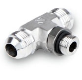 O-Seal Unf Branch Tee - 9/16-18 Male JIC - 9/16-18 Male SAE/MS Straight with O-Ring - Part #: JTBS-6T-06U-S6