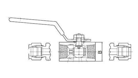 2-Way (Shut-Off Valve) - 1/2 - Stainless Steel - 1000psi - Part #: SBVC-MF-8N-BF-S6