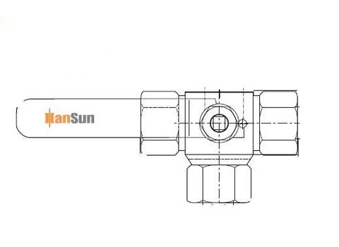 3-Way - Side Entry - 3/4 - Stainless Steel - 3000psi - Part #: SBV2H-3S-S-12T-PC-S6