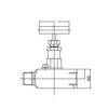 Gauge & Gauge Root valve - 1/2 - Stainless Steel - 6000psi - Part #: SGV-MF-8N-S6