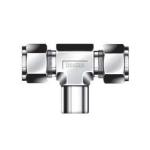 Female Branch Tee - 8M - 1/4 NPT - Stainless Steel - Part#: STBF-8M-4N-S6
