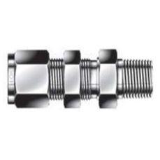 Bulkhead Male Connector - 1/4 - 1/4 - Stainless Steel - Part #: SMCBO-4-4N-S6 (SMCBO-4-4N-S6, DMCBZ44NS, 44FH2BZSS, ISSU4BMC4)