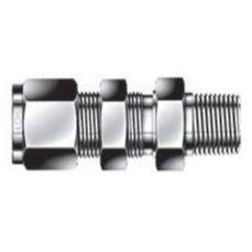 Bulkhead Male Connector - 3/8 - 1/2 - Stainless Steel - Part #: SMCB-6-8N-S6 (SMCB-6-8N-S6, DMCB68NS, 6BCM8316, 774HLMSS3/8X1/2, 6DBHMP8S316, 6MBC8N316, SMCB68N316, SS600118)